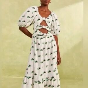 Rare Farm Rio Embroidered Linen Maxi